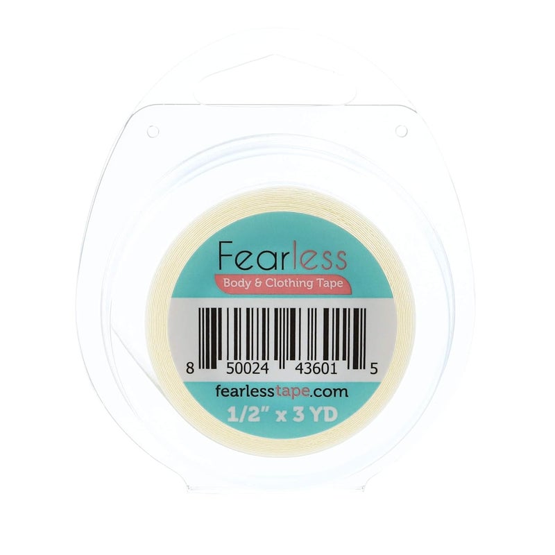 Fearless Tape Roll - Womens Double Sided Fashion Tape Clothing Body (1/2" x 3 Yards) | Clear Fabric Tape on Roll | Cut-to-Size Body Tape Custom Lengths - Image 1