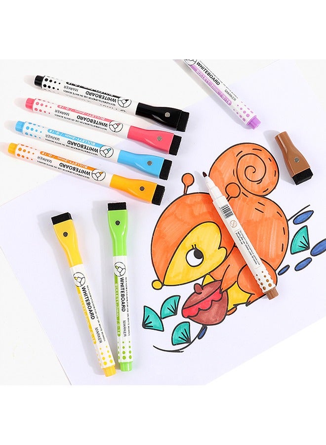 Generic 8Pcs Magnetic Dry Erases Marker White Boards Marker Pen Whiteboard Marker With Erasers Work On White Boards Fine Tip Point Whiteboard Marker Magnetic Whiteboard Pens And Eraser Set Fine White Boards  - Image 5