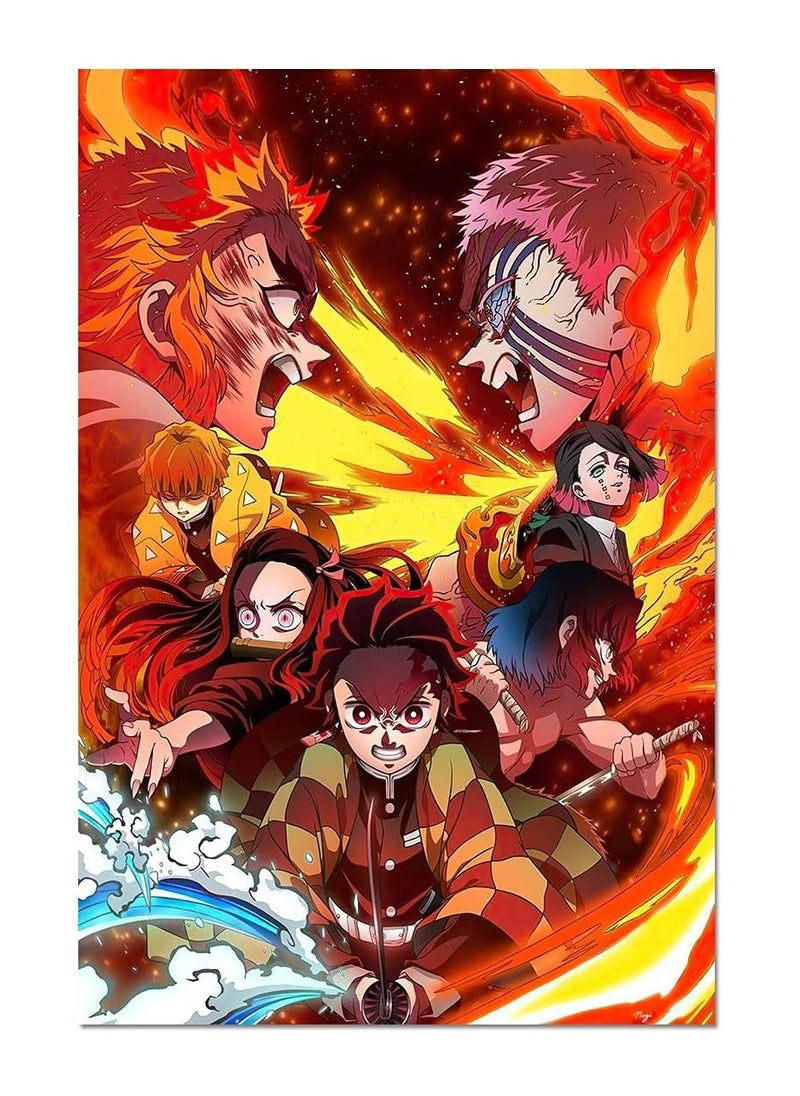 Today Idea - Demon Slayer Poster, Kimetsu No Yaiba, Anime Room Decor, Dorm Posters, Wall Posters & Prints, Bedroom Decor Aesthetic, College For Dorms, Frameless, 12 X 18 Inch - Image 1