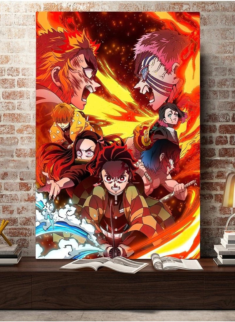 Today Idea - Demon Slayer Poster, Kimetsu No Yaiba, Anime Room Decor, Dorm Posters, Wall Posters & Prints, Bedroom Decor Aesthetic, College For Dorms, Frameless, 12 X 18 Inch - Image 1