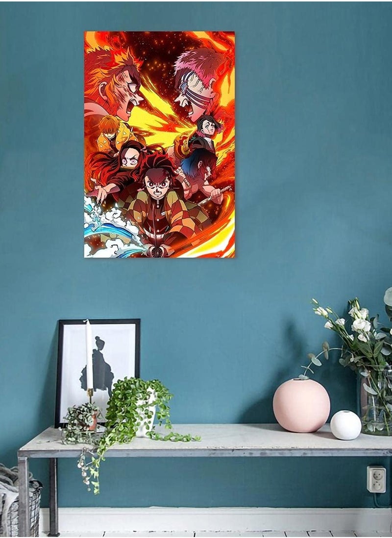 Today Idea - Demon Slayer Poster, Kimetsu No Yaiba, Anime Room Decor, Dorm Posters, Wall Posters & Prints, Bedroom Decor Aesthetic, College For Dorms, Frameless, 12 X 18 Inch - Image 1