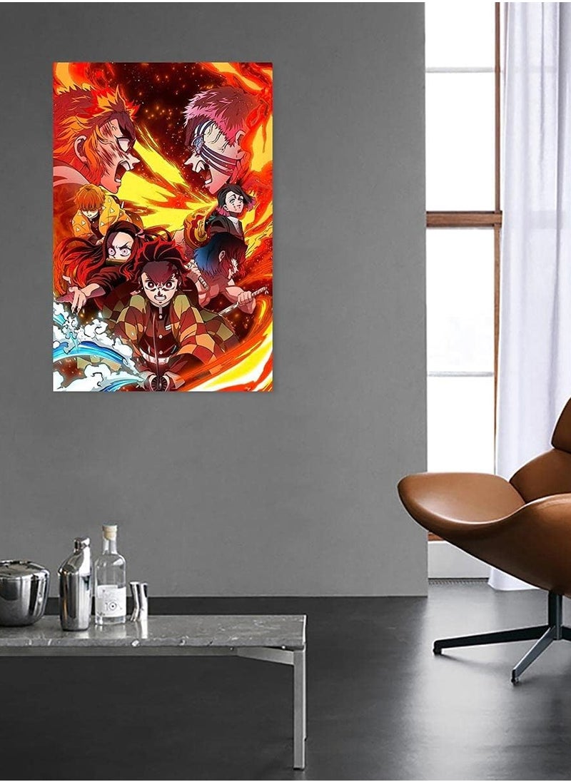 Today Idea - Demon Slayer Poster, Kimetsu No Yaiba, Anime Room Decor, Dorm Posters, Wall Posters & Prints, Bedroom Decor Aesthetic, College For Dorms, Frameless, 12 X 18 Inch - Image 1