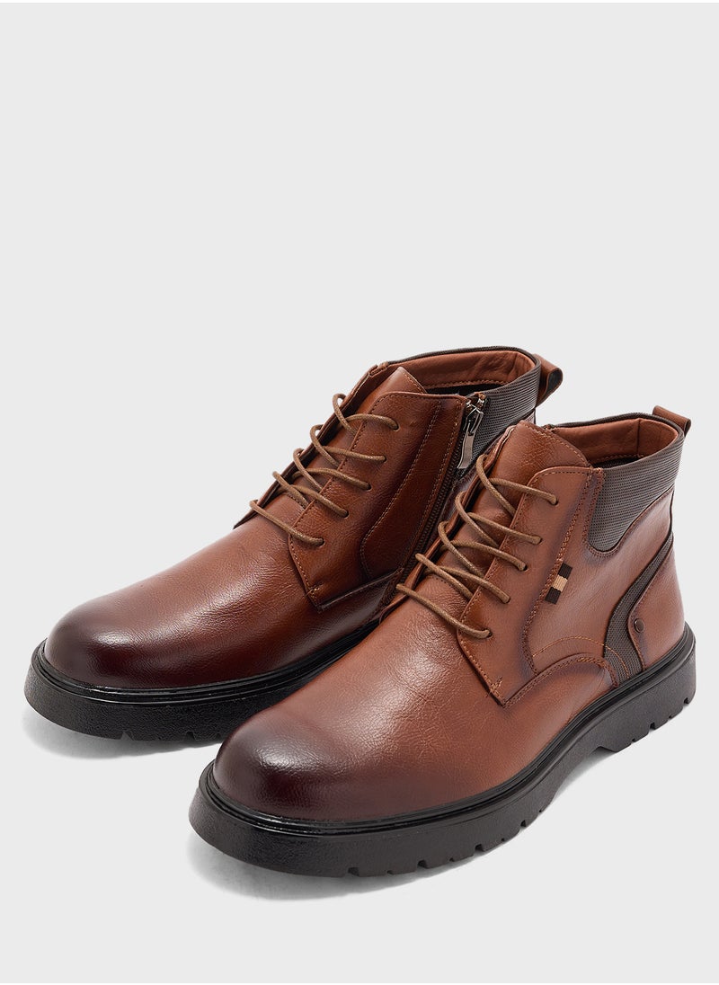 Robert Wood Ankle Lace Up Biker Boots  - Image 4