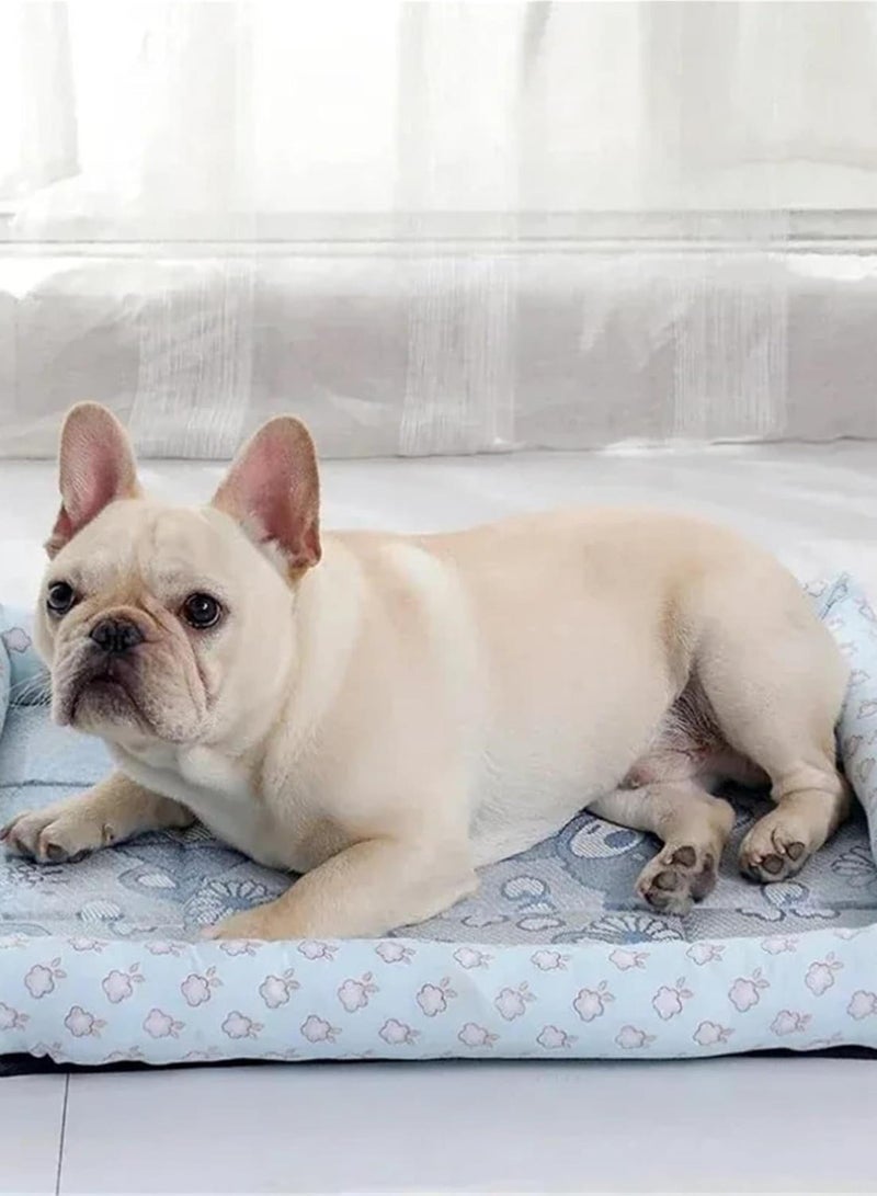 GGOOT Mat Cooling Sofa Pet Accessories Bed Small Breeds Dogs Blanket Cushions Products Baskets Large Big Cushion Pets Puppy Beds(Blue,S) - Image 2