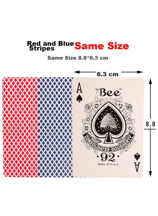 Bee Bee Poker Cards, Texas Hold'em Playing Cards, Wide Cards, Black Core Paper, Durable, One Pack, 12 Decks (6 Red, 6 Blue) - Image 4