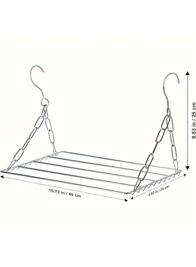 Small Stainless Steel Over The Door Drying Rack For Laundry Organizer - Image 4