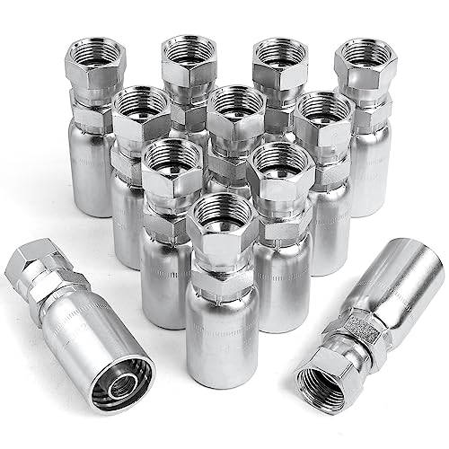 Zinger 12Pack 14 Hydraulic Hose Fittings14 inch Hose x 14 JIC 37 Female Hydraulic End Crimp Fitting Compatible with Dayco Weatherhead USeries - Image 1