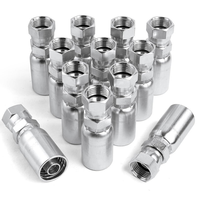 Zinger 12Pack 14 Hydraulic Hose Fittings14 inch Hose x 14 JIC 37 Female Hydraulic End Crimp Fitting Compatible with Dayco Weatherhead USeries - Image 2