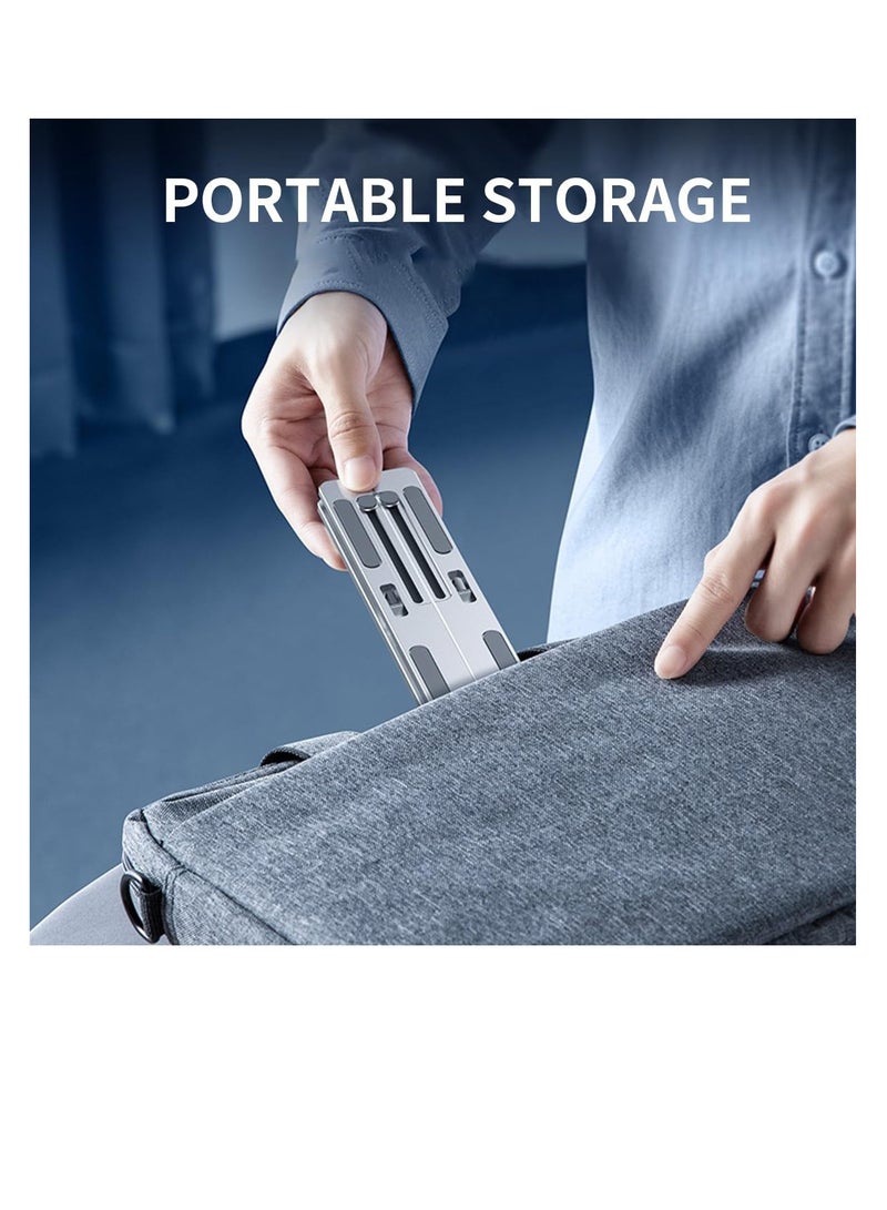 ECVV حامل لابتوب من الألمنيوم ECVV للمكتب، حامل لابتوب قابل للتعديل بزاوية 6، حامل مريح وقابل للطي متوافق مع اللابتوبات و iPad حتى 15" - Image 4