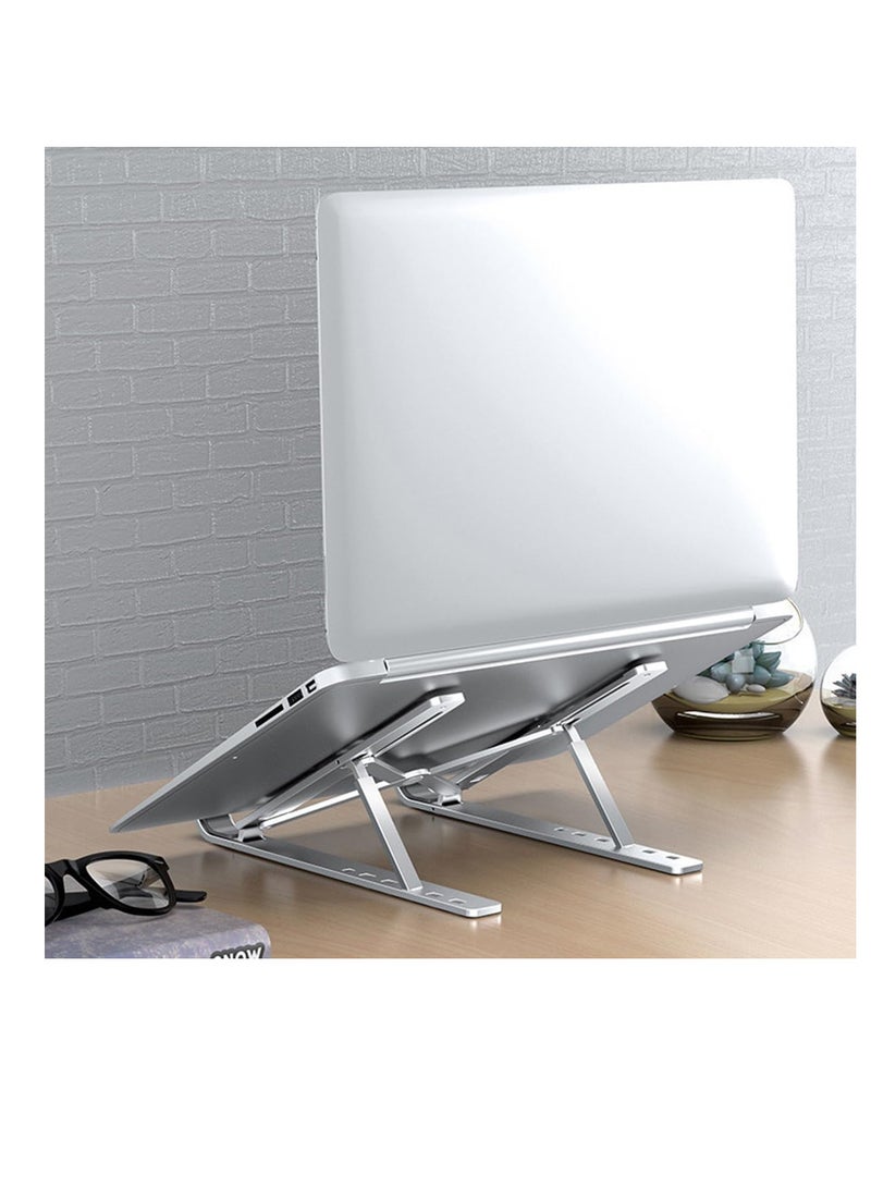 ECVV حامل لابتوب من الألمنيوم ECVV للمكتب، حامل لابتوب قابل للتعديل بزاوية 6، حامل مريح وقابل للطي متوافق مع اللابتوبات و iPad حتى 15" - Image 2