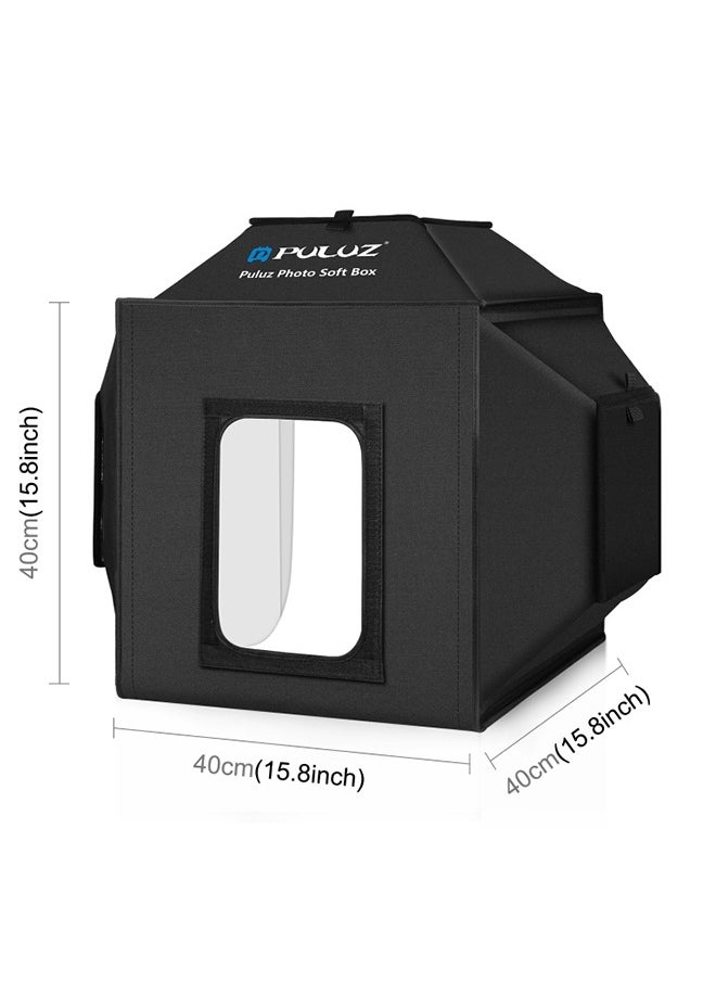 بولوز ترقية 40 سم Photo Studio Light Box تصوير المنتج خيمة تصوير احترافية مع 480 حبة إضاءة LED و 4 ألوان خلفيات PVC  - Image 2