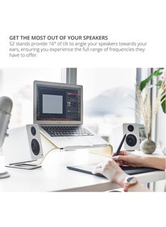 Generic Desktop Computer Audio Stand, Desktop Computer Speaker Bracket Bracket (White, 11.5*15.5*0.03cm)  - Image 5