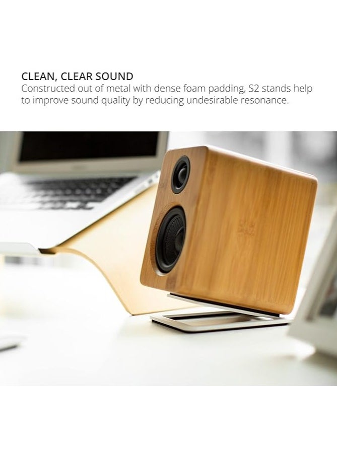 Generic - Desktop Computer Audio Stand, Desktop Computer Speaker Bracket Bracket (White, 11.5*15.5*0.03cm) - Image 1