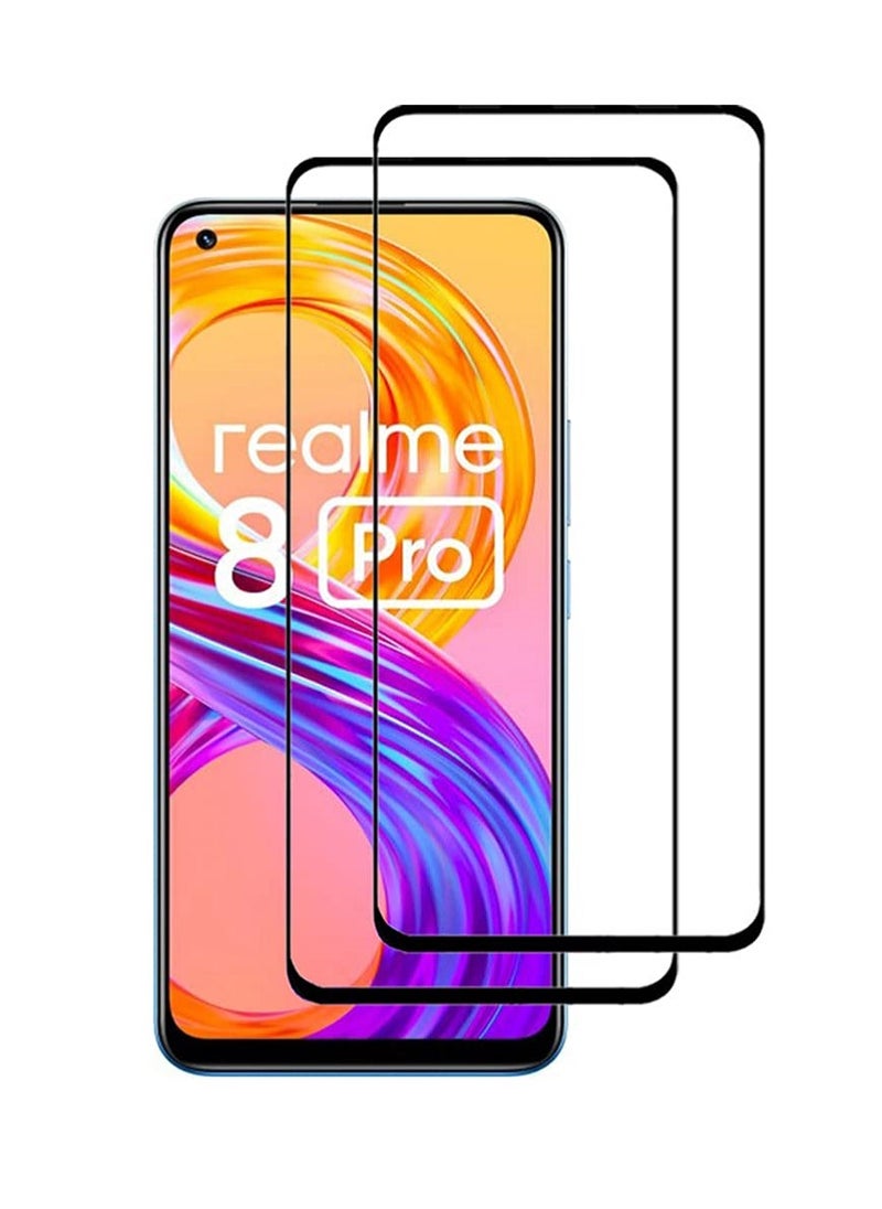 Super 2 Pieces Tempered Glass Screen Protector 5D Designed For Realme 8 Pro Full Glue Edge to Edge Full Screen Coverage And Bubble Free - Image 1