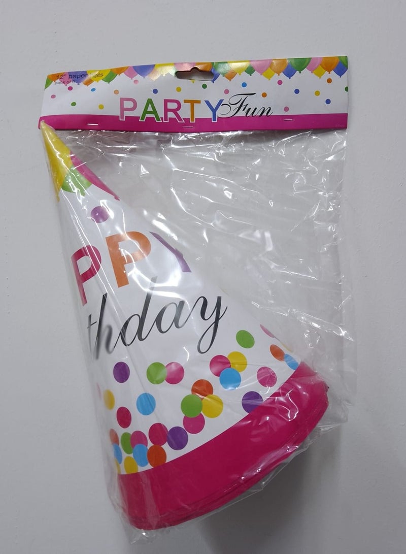 بارتي فن قبعات ورقية عيد ميلاد سعيد 6 قطع