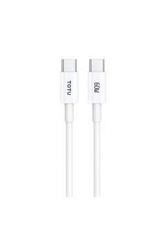 TOTU CB-1-CC 60W USB-C/TYPE-C إلى كابل بيانات الشحن السريع لـ USB-C/TYPE-C ، الطول: 1M (أبيض)