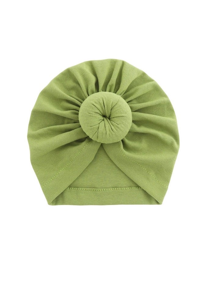 Generic Baby Soid Color Maruko Hat Headcarf Doughnut Girl Head Cap 1 month to 24 month Green  - Image 1