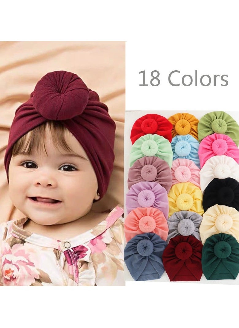 Generic Baby Soid Color Maruko Hat Headcarf Doughnut Girl Head Cap 1 month to 24 month Green  - Image 2
