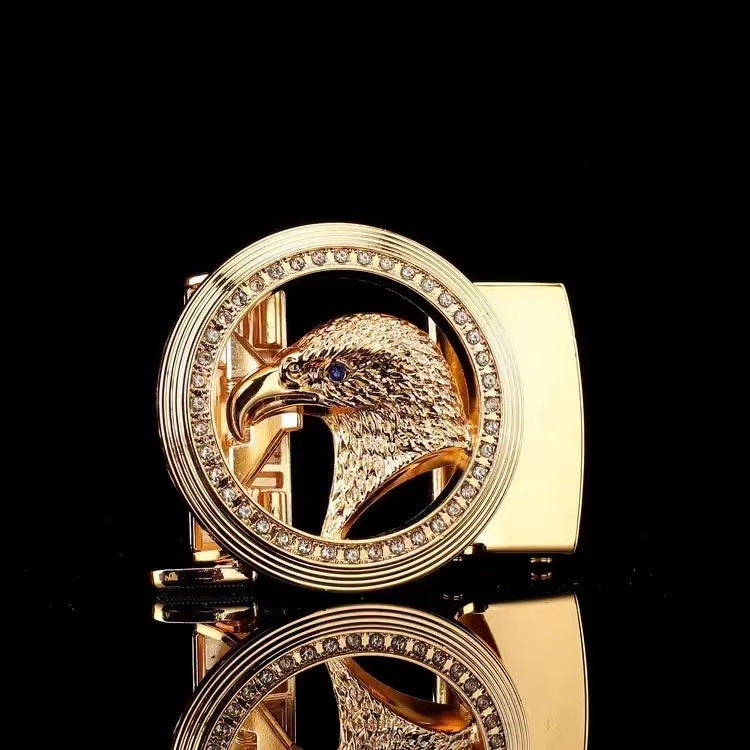 2023 Trendy Mens Alloy Belt Buckle 3.5CM Golden eagle button [no belt] 