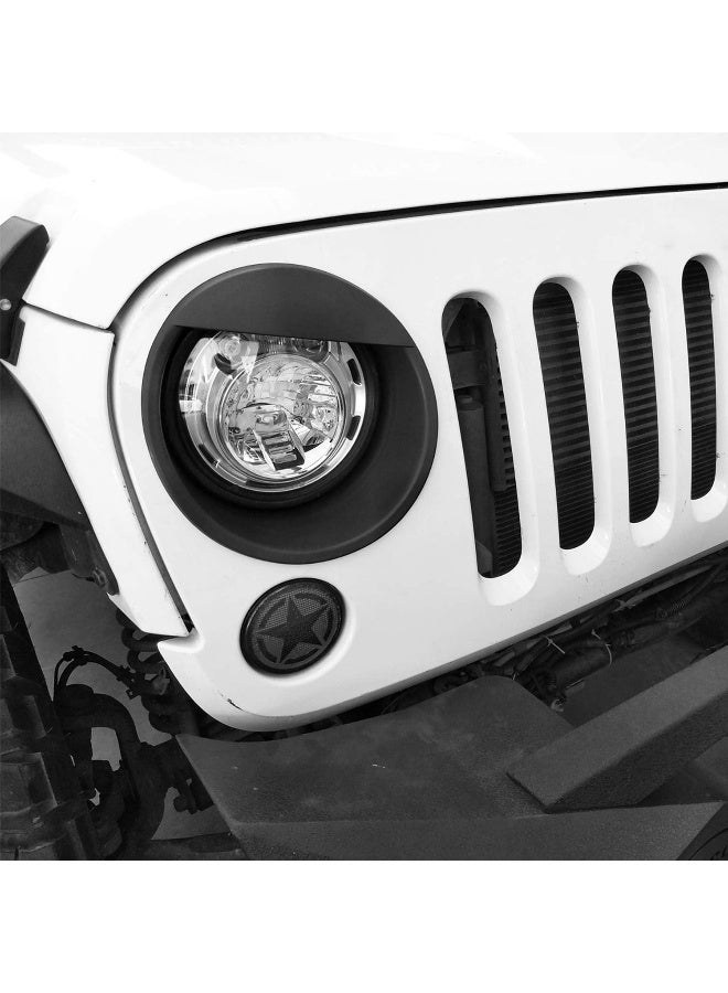 Hooke Road Black Angry Bird Headlight Cover Clip-in Bezels for 2007-2015 Jeep Wrangler & Wrangler Unlimited JK - Pair - Image 3