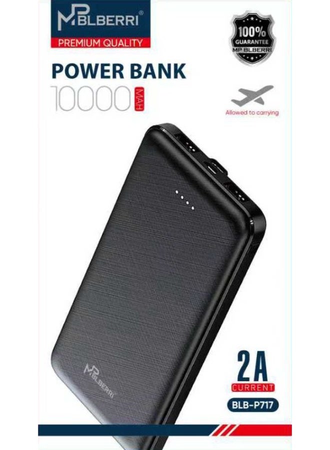 mpBLBERRI MP BLBERRI 10000mAh Power Bank 2A Fast Charging Portable Charger – Dual USB Battery Pack for iPhone, Android & Tablets – BLB-P717 - Image 2