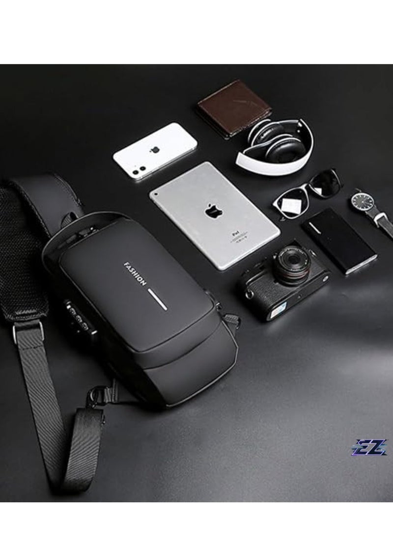 ELTRAZONE Waterproof Leather Crossbody Sling Bag with USB Charging Port for Men and Women – Versatile Shoulder Backpack for Travel and Hiking  - Image 5
