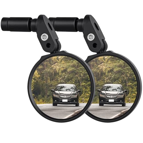 COTOUXKER Bike Mirror, Bicycle Mirrors for Handlebars with 360-Degree Rotation and Unbreakable Convex Rearview Lens for Safe Cycling (2 Sets) - Image 1