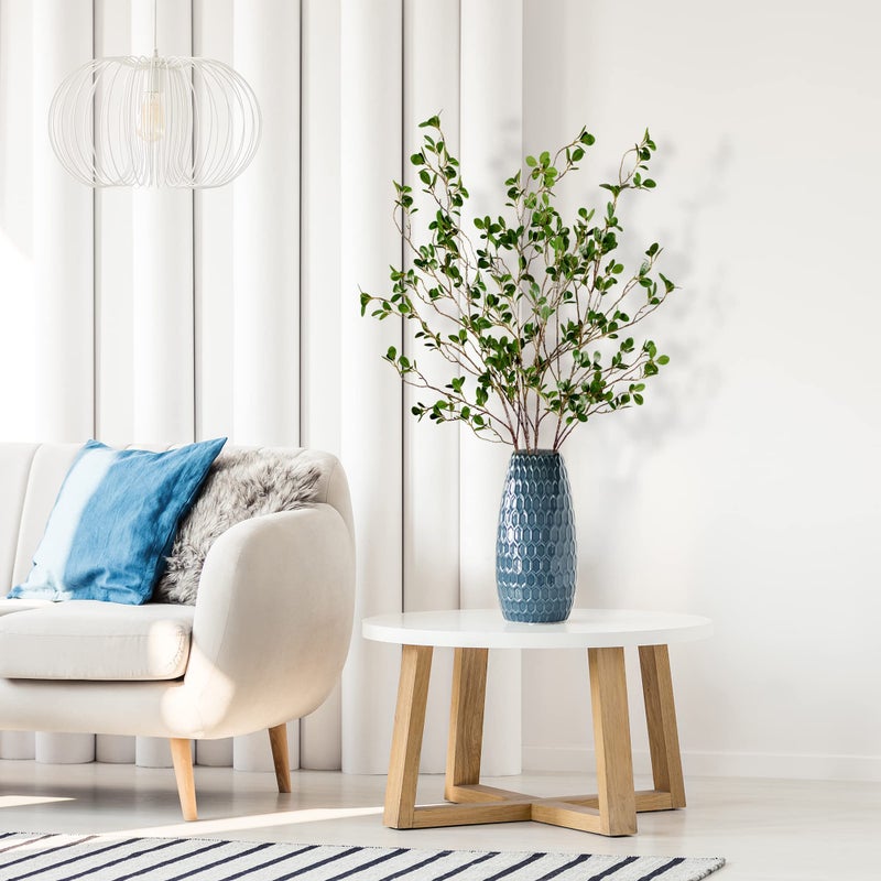 Sggvecsy 43â€™â€™ 4Pcs Artificial Ficus Branches Faux Leaf Spray Green Eucalyptus Branches Artificial Greenery Stems Fake Ficus Twig Plants for Home Office Wedding Vase Filler Shop Decoration - Image 3