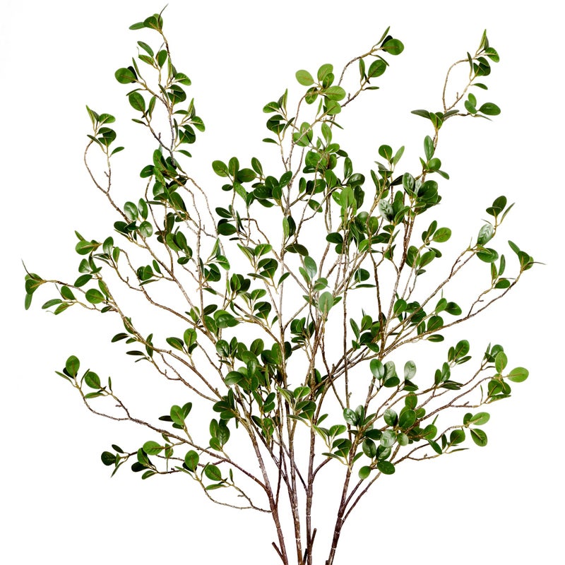 Sggvecsy 43â€™â€™ 4Pcs Artificial Ficus Branches Faux Leaf Spray Green Eucalyptus Branches Artificial Greenery Stems Fake Ficus Twig Plants for Home Office Wedding Vase Filler Shop Decoration - Image 1
