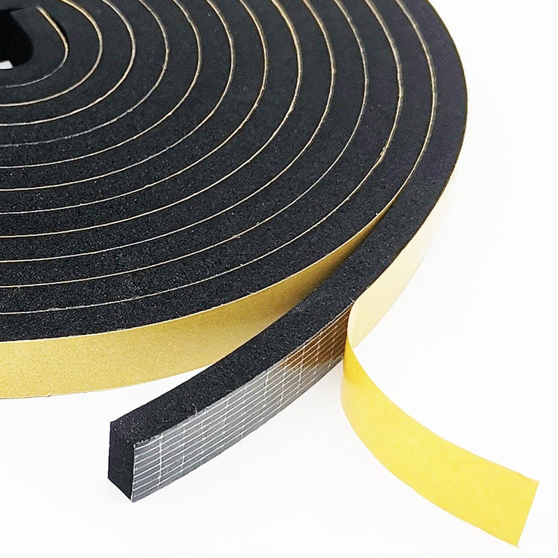 Topiverse Weather Stripping Door Seal Strip, Strong Adhesive, Weatherproof, Reduce Noise, Gap Filler, Foam Insulation Tape for Doors and Windows (1/2 in x 1/4 in x 13 Ft) - Image 1