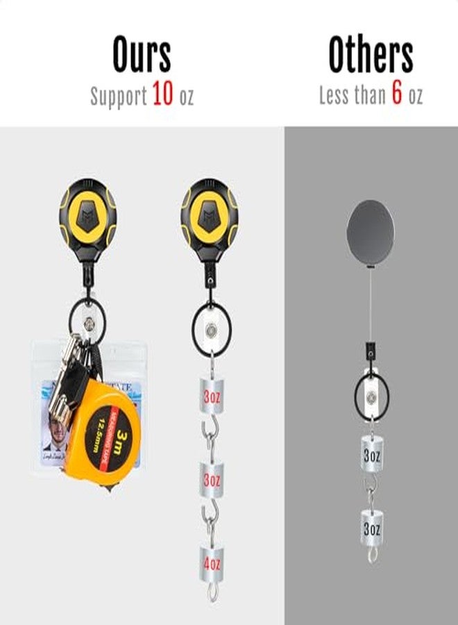 MNGARISTA Upgraded Heavy Duty Retractable Keychain with Belt Clip, 10 OZ Retraction, 31.5" Stainless Steel Cord, ID Badge Reel with Badge Strap and Key Ring, 2 Pack - Image 4