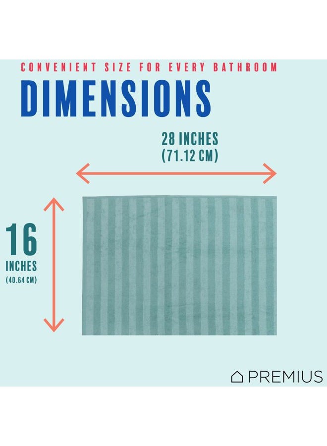 PREMIUS 2 Pack Stripes 100% Cotton Yarn Dyed Hand Towel, Aqua-Cyan, 16x28 Inches - Image 5