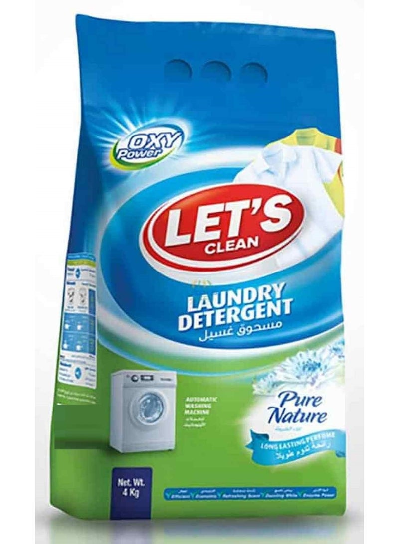 LET'S CLEAN Powder Laundry Detergent Pure Nature 4 Kg - Image 2
