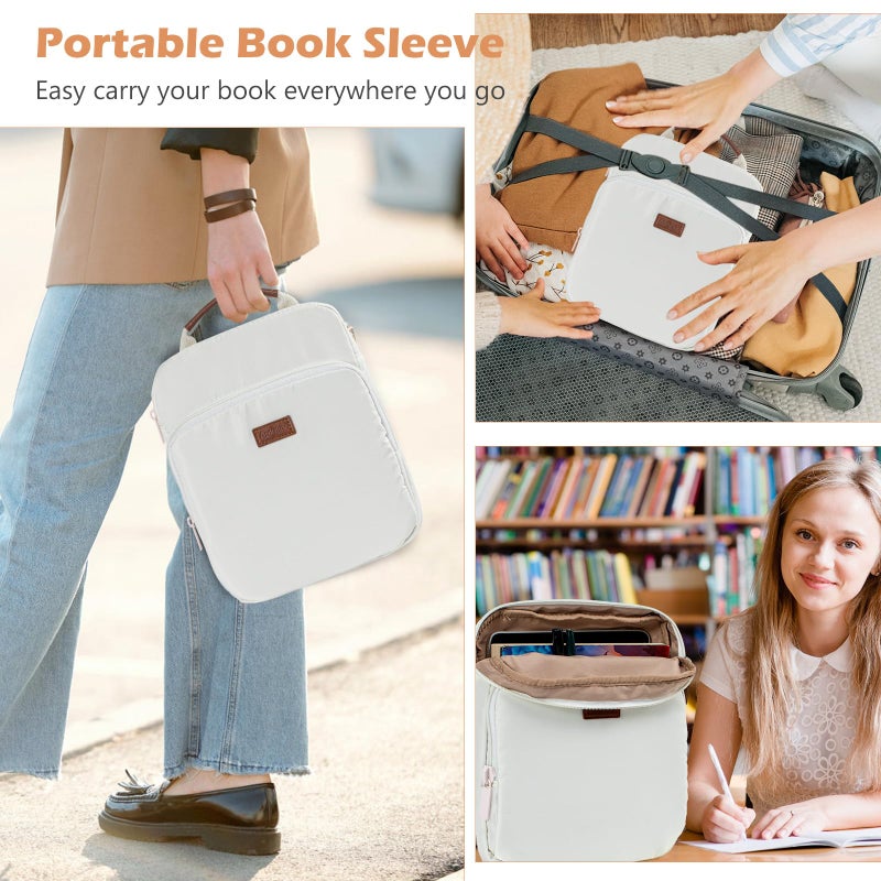 Aplufine Book Sleeve with Zipper, Book Pouch 11" X 9", Book Protector Pouch, Book Sleeve for Book Lovers, Book Cover, Book Carrying Case for Book Accessories, Study Suppliers - Image 3