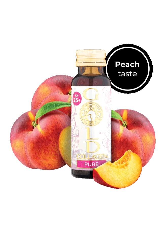 Gold Collagen GOLD COLLAGEN® Pure 10 Day - Advanced Collagen Supplement Anti-Aging for Youthful Skin, Hair & Nails | +25 age | Peach & Lychee Flavor | 50ml x 10 bottles  - Image 2