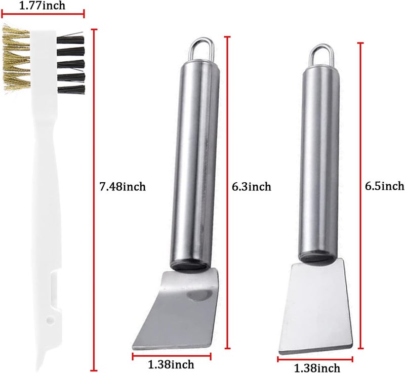 BetterJonny 3 Pcs Kitchen Cleaning Scrub Brush and Scraper Tool Set,BetterJonny Brass Wire Rust Cleaner Brushes & Cooktop Scraper Kitchen Scrub Tools Perfect for pots, Pans, Kitchen,Tile, and Household Cleaning. - Image 2