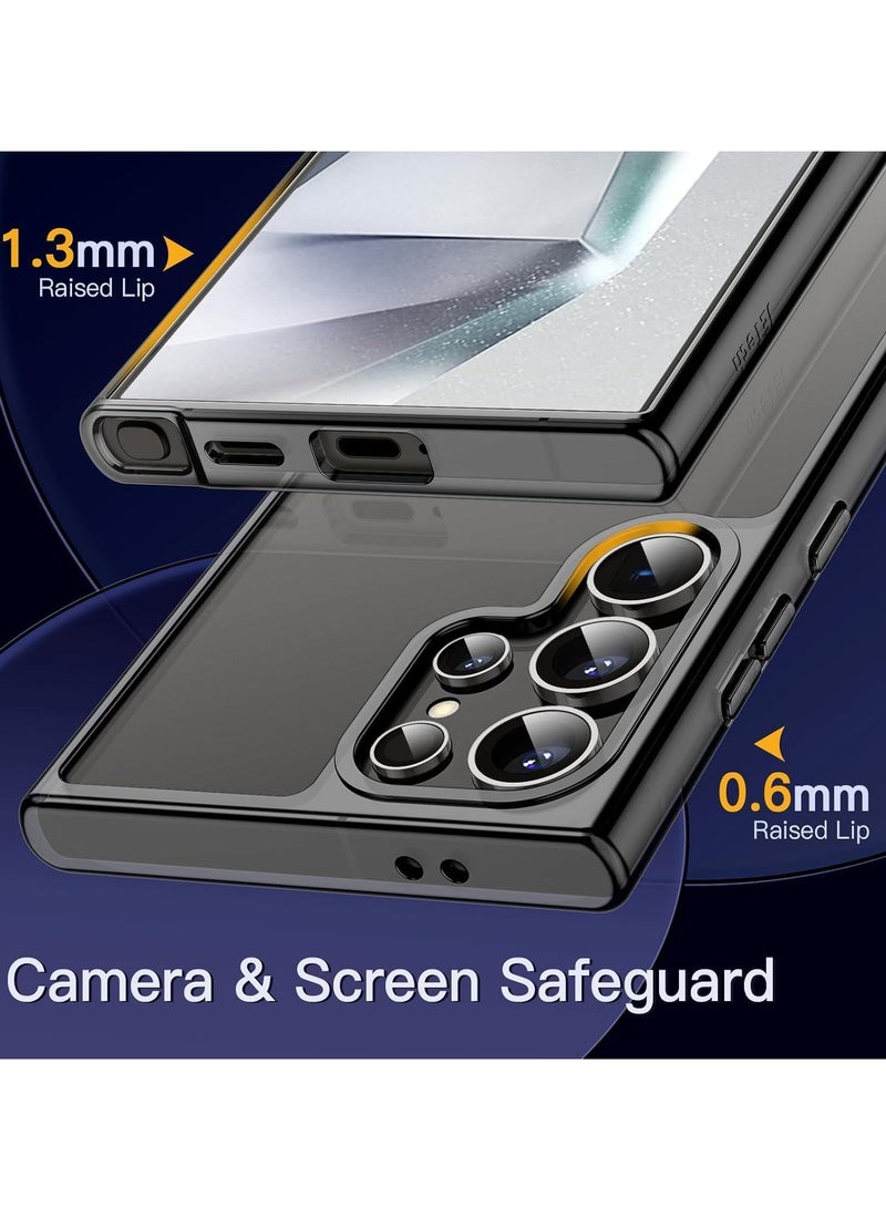 Samsung S25 Ultra Case,Compatible with, Non Yellow Hard PC Back Cover Slim Transparent Anti-Scratch Shockproof Phone Case (Black) - Image 2