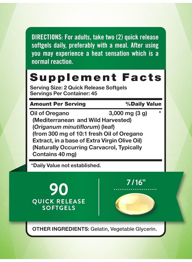 نايتشورز تروث كبسولات زيت الأوريجانو الطرية عدد 90 تحتوي على كارفاكرول غير معدل وراثيًا وخالي من الغلوتين - Image 2