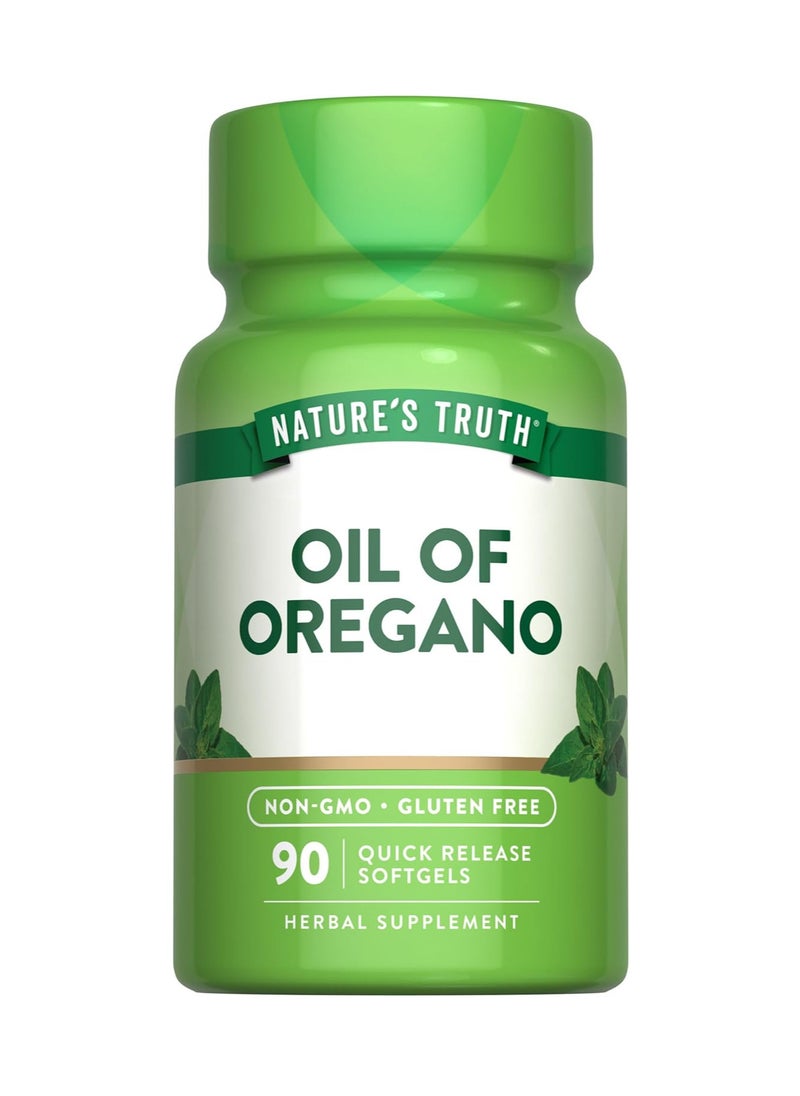 Nature's Truth Oregano Oil Softgel Capsules 90 Count Contains Carvacrol Non-GMO, Gluten Free  - Image 1