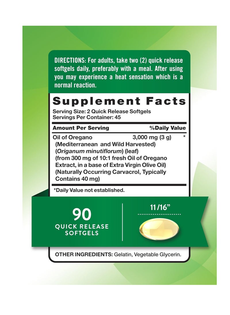 Nature's Truth Oregano Oil Softgel Capsules 90 Count Contains Carvacrol Non-GMO, Gluten Free  - Image 2