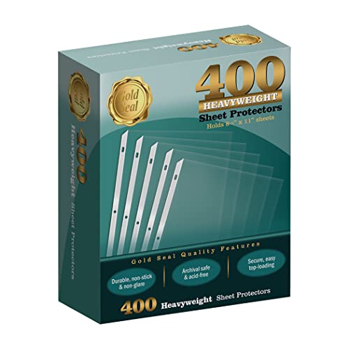 GOLD SEAL 400 Count Clear Heavyweight Poly Sheet Protectors, 8.5" x 11", Extra Sturdy, Secure Topload, 400 Boxed Sheet Protectors - Image 1