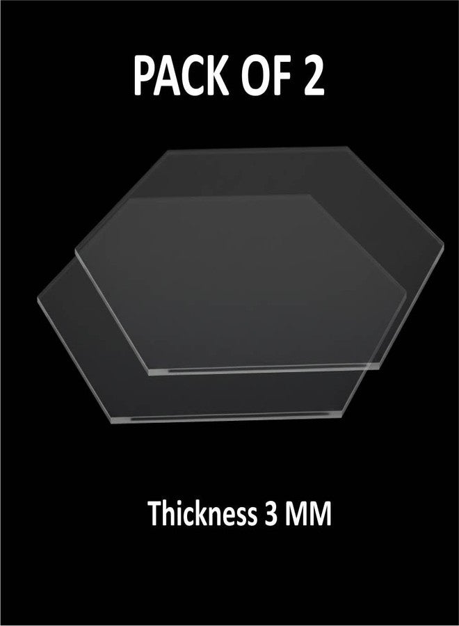OM KRAFT Acrylic Ganache Board Hexagon 12.25 Inch (Pack of 2) | 3mm Thick Transparent Cake Board Discs for Sharp Edges | Smooth Finishing Board for Ganache, Buttercream & Fondant |Cake Decorating Tool - Image 2