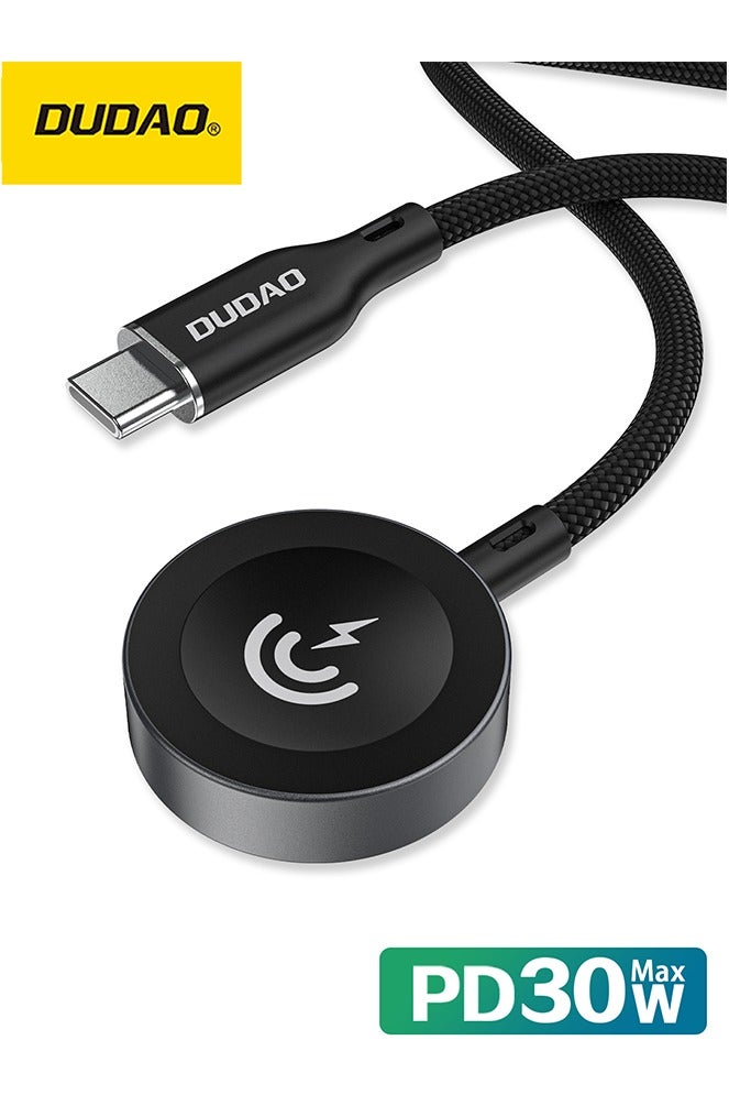 DUDAO DUDAO 30W PD Fast Wireless Charger with USB-C Connector – Magnetic Charging Pad for iPhone, Samsung, AirPods – Nylon Braided Cable, Portable Charging Station for Home/Office - Image 1