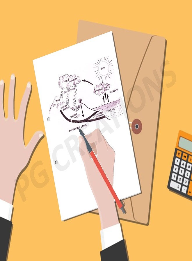 PG Creations ورق كتابة سميك 125 غرام/متر مربع، مقاس A4 من PG Creations، 100 ورقة، مثقوبة مسبقًا بفتحتين، مناسب للمجلدات والواجبات المدرسية والأعمال العملية، مسطر من جانب واحد، 8.25 × 11.75 بوصة، أبيض - Image 5
