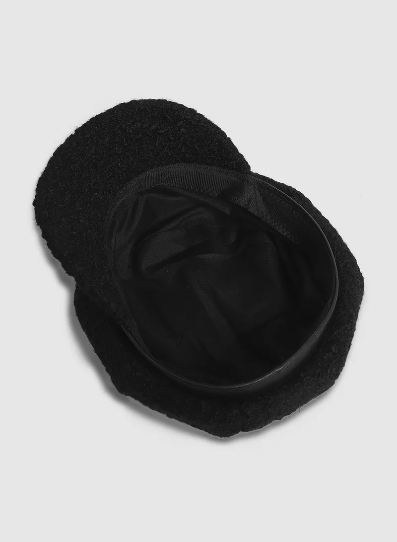 Haute Sauce Sherpa Newsboy Cap - Black