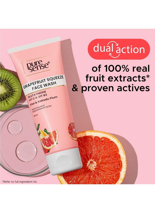 PureSense Grapefruit Squeeze Face Wash With Glutathione + Vitamin C And Vitamin B3 Kiwi & Kakadu Plum Fights Dullness And Reveals Radiant Glow For Men & Women 100Ml  - Image 4
