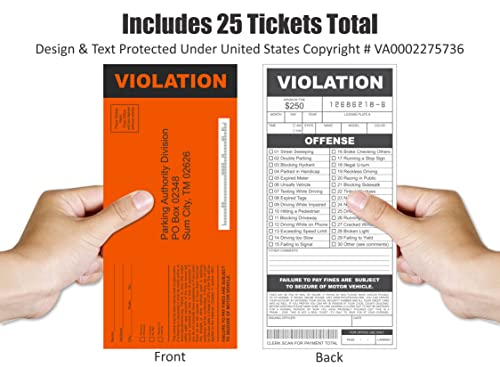 Larkmo Fake Parking Tickets Prank Qty 25 Joke Violation Parking Funny Gag Pretend Police Traffic and Safety Car Citations Kid Friendly - Image 5