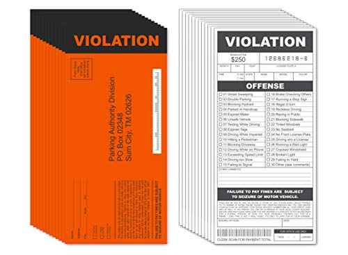 Larkmo Fake Parking Tickets Prank Qty 25 Joke Violation Parking Funny Gag Pretend Police Traffic and Safety Car Citations Kid Friendly - Image 1