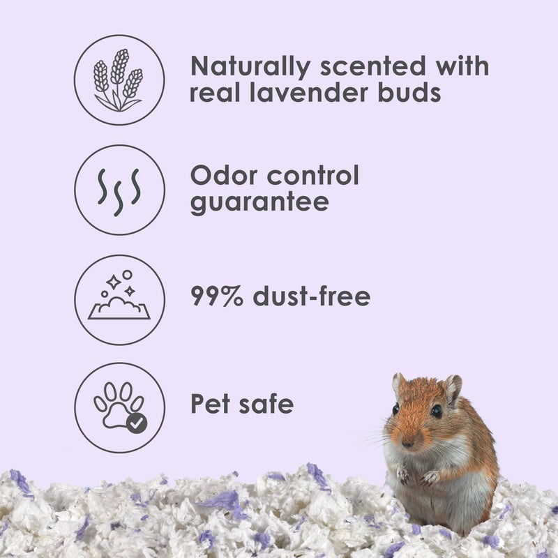 Kaytee Clean & Cozy Lavender Paper Bedding For Pet Guinea Pigs, Rabbits, Hamsters, Gerbils, and Chinchillas, 49.2 Liters - Image 2