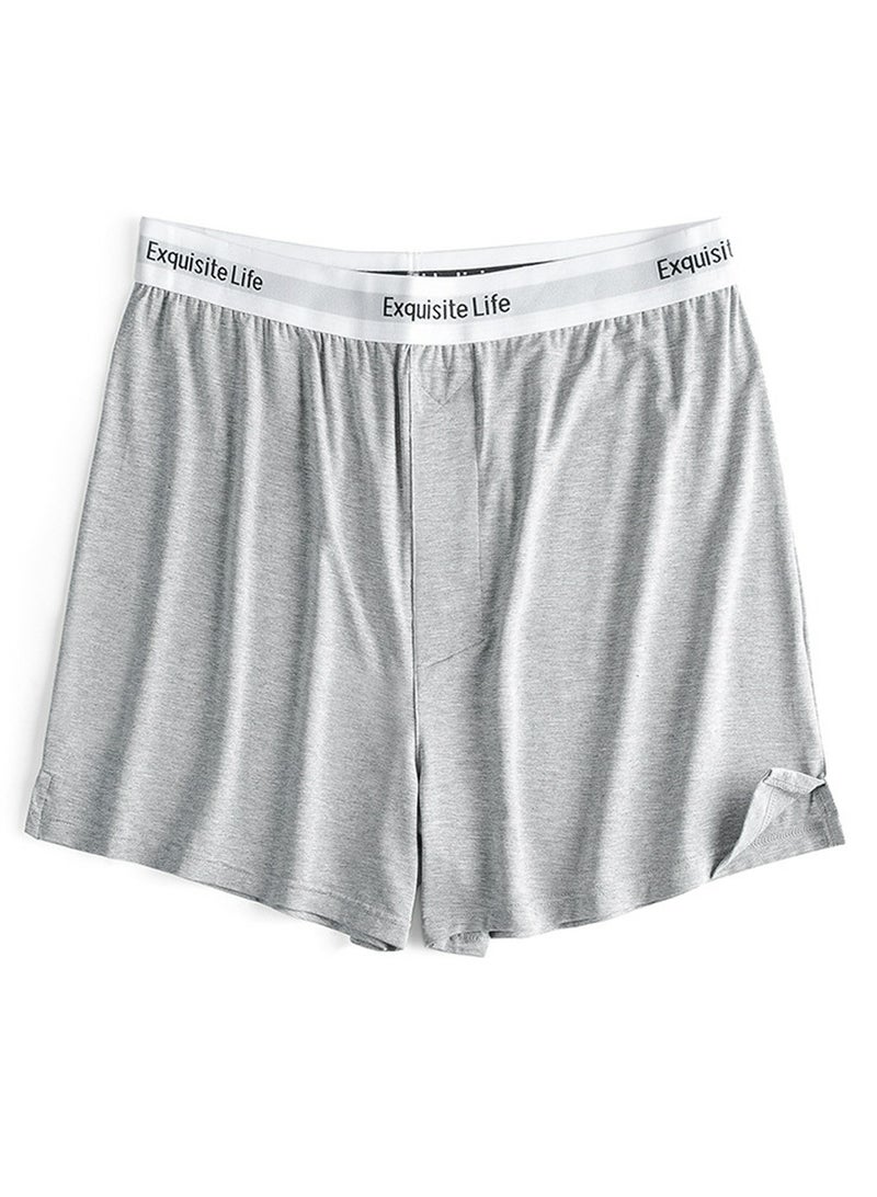 Loquat Men's Loose Boxer Shorts Underwear For Men Classic Relaxed Shorts Light Grey 